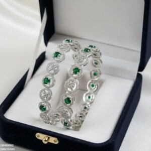 Round Flower Stone Bangle Set